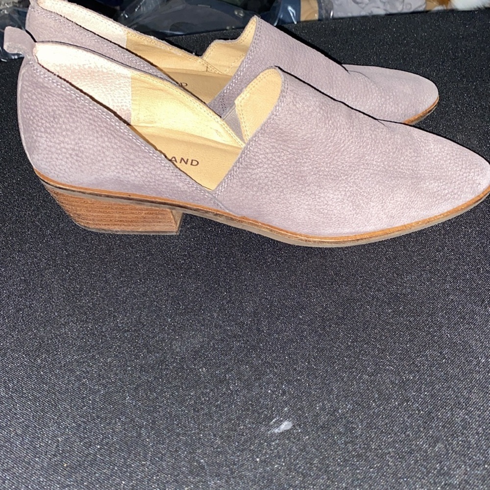 EUC Lucky Brand  MORIAH Gray PEBBLED LEATHER SLIPON LOAFER CLEAN SHOES WO SIZE 9 - Picture 2 of 13